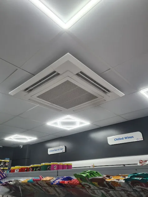 Commercial ceiling HVAC system installed by ICE KOOL