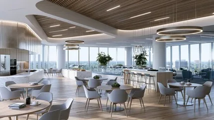 Bright restaurant and caf&eacute; seating area